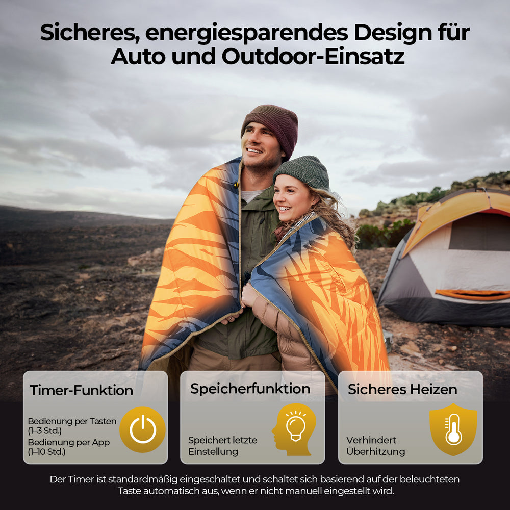 BougeRV 12V tragbare elektrische Decke (Blau)