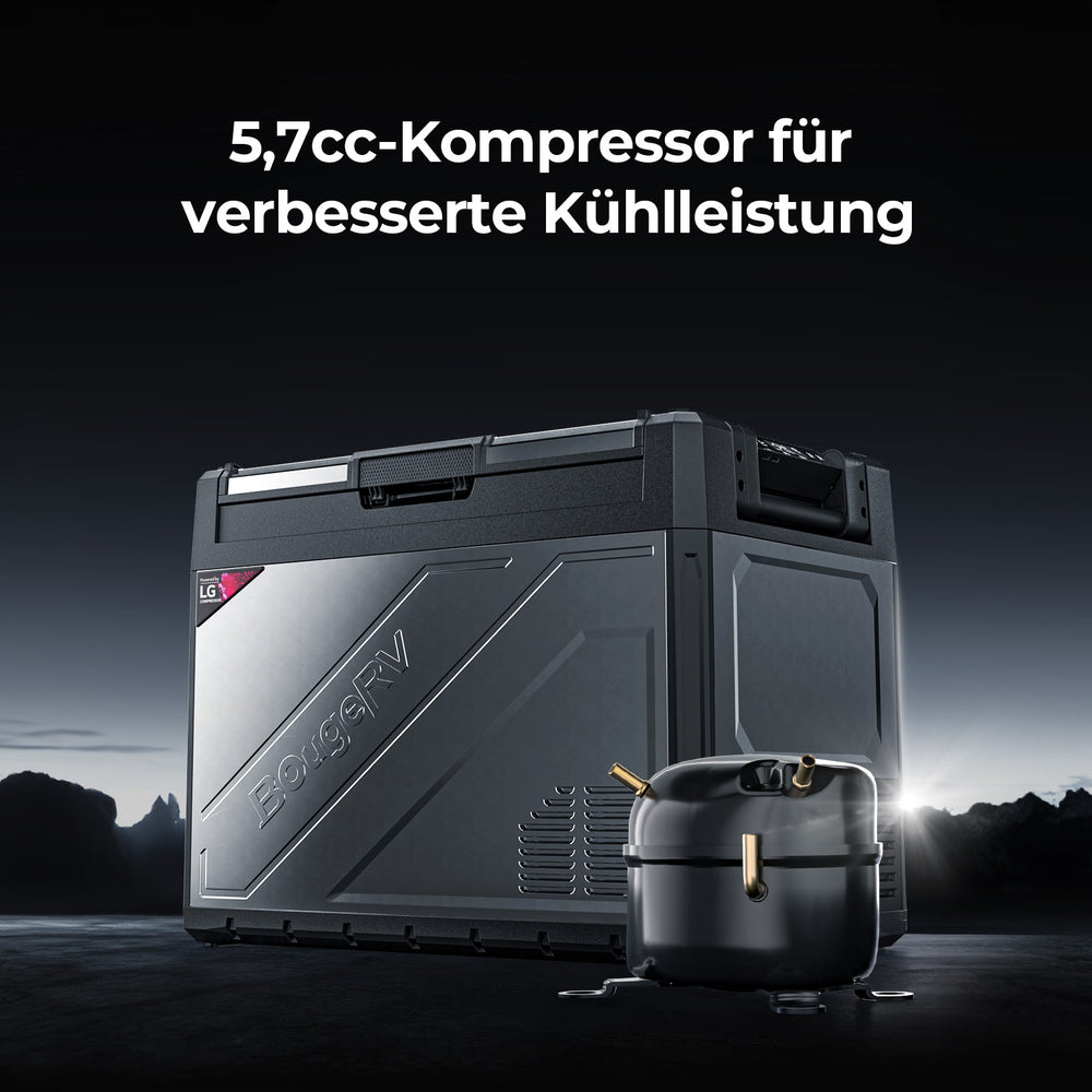 BougeRV Rocky2 65L Zwei Zonen 12V Kompressor Kühlbox Auto, Tragbarer Kühlschrank