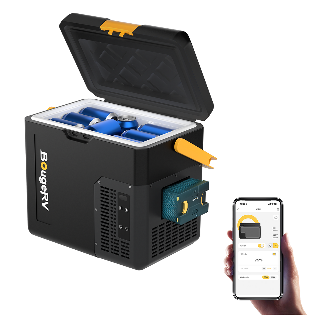 BougeRV CRH 18 Liter Tragbarer Auto Kühlschrank Schwarz mit 173Wh Batterie