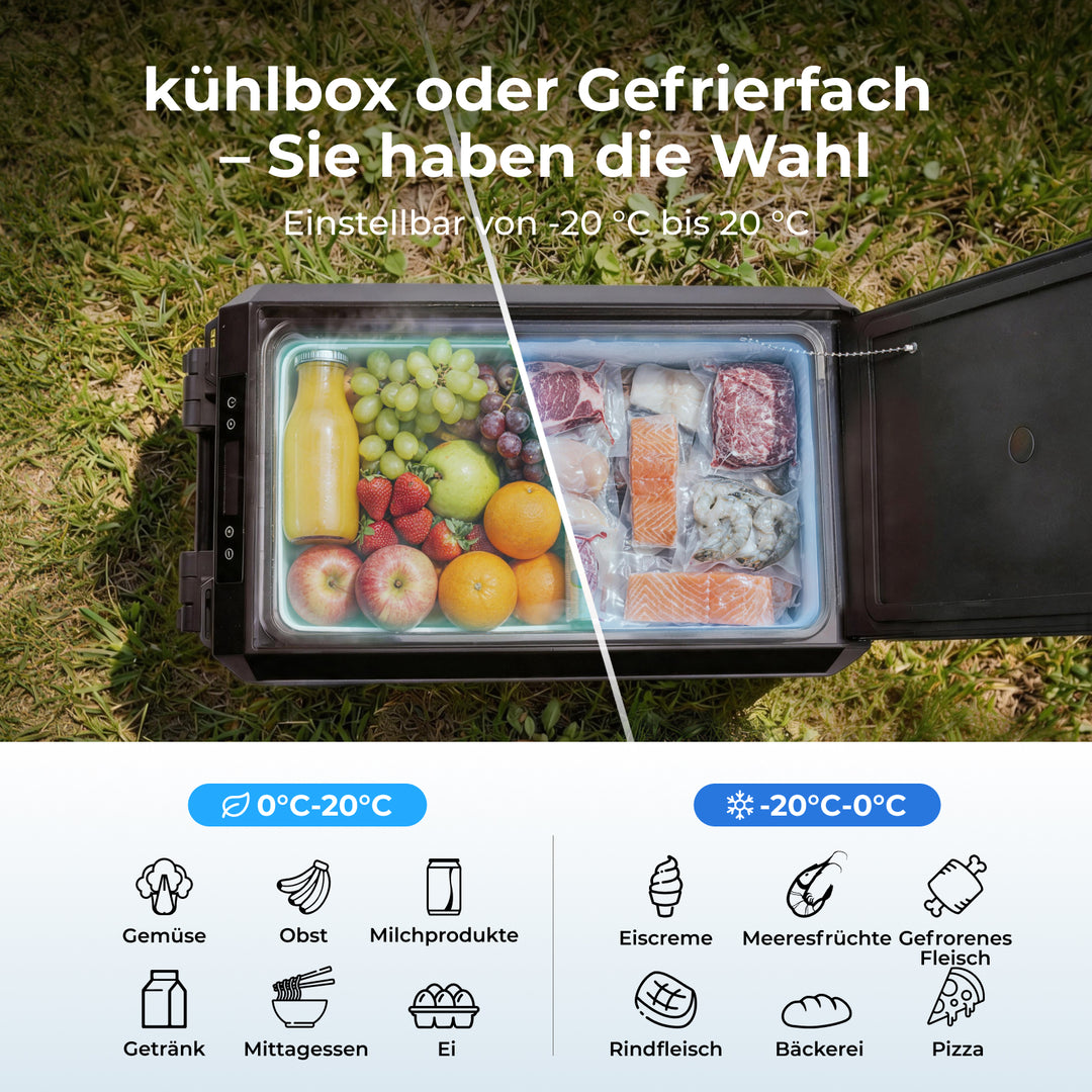 BougeRV Neuer ASPEN S50 12V 47 L tragbarer Kühlschrank (Mit Rollen)