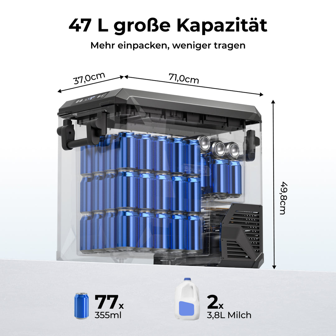 BougeRV Neuer ASPEN S50 12V 47 L tragbarer Kühlschrank (Ohne Rollen)