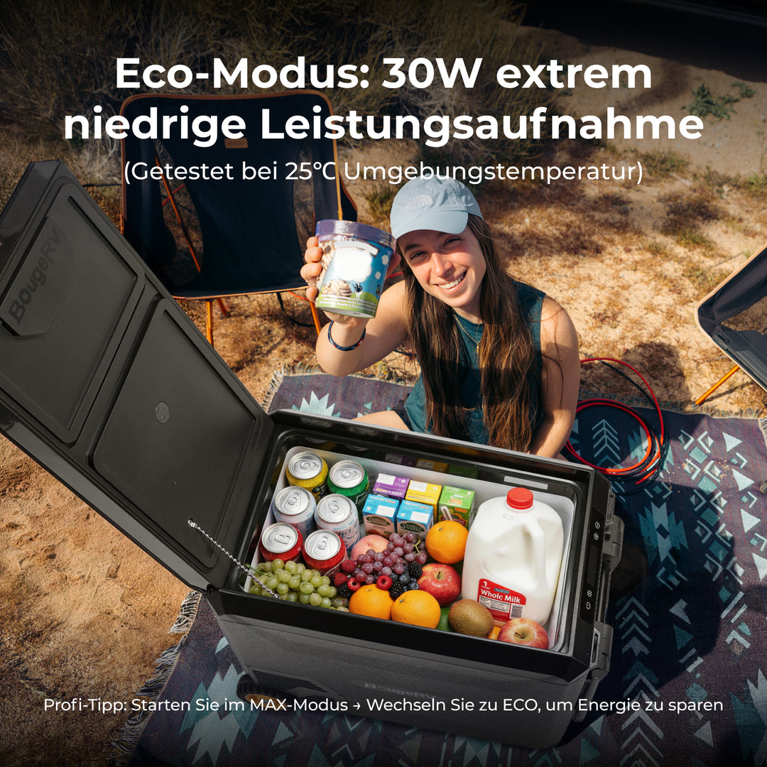 BougeRV Neuer ASPEN S50 12V 47 L tragbarer Kühlschrank (Mit Rollen)