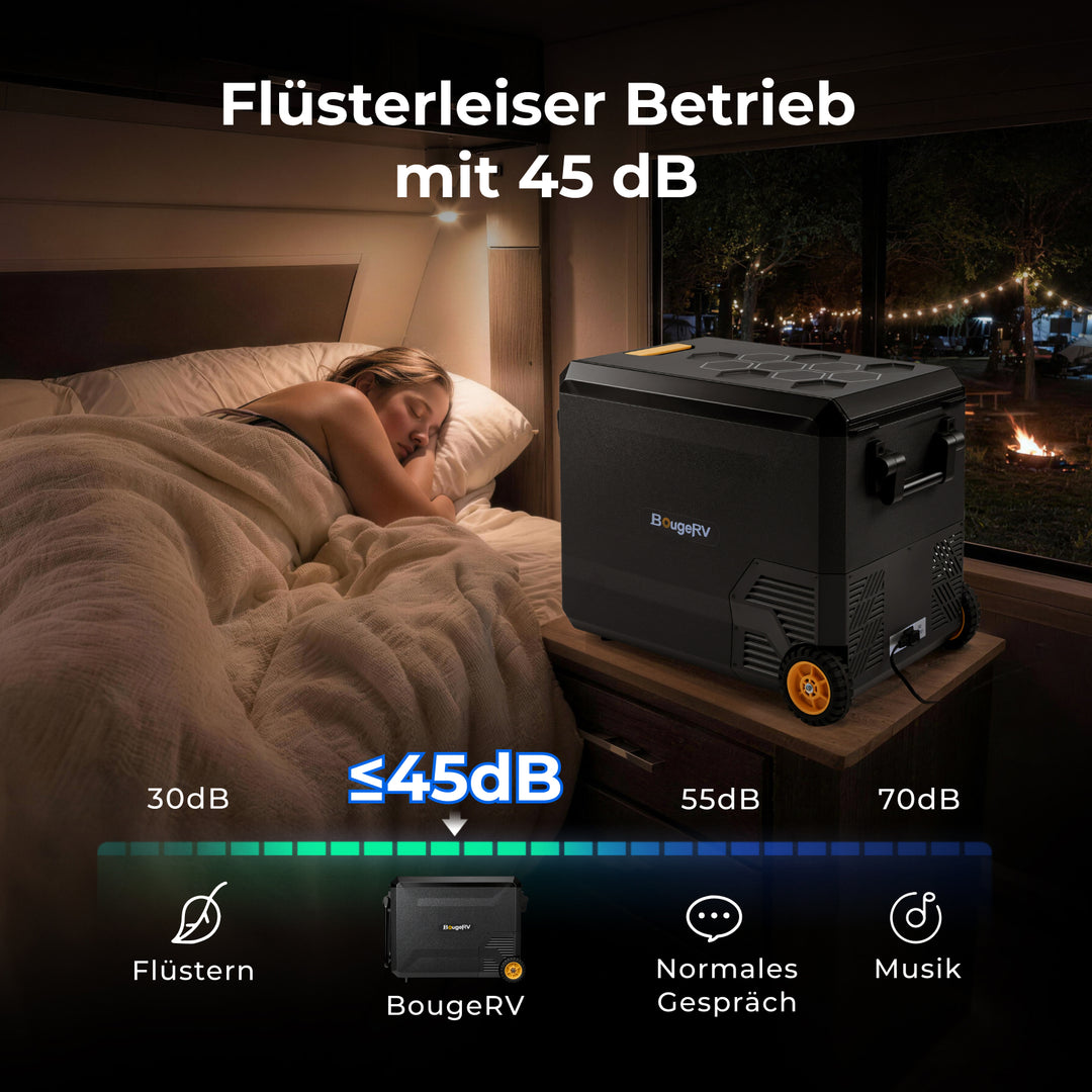 BougeRV Neuer ASPEN S50 12V 47 L tragbarer Kühlschrank (Mit Rollen)