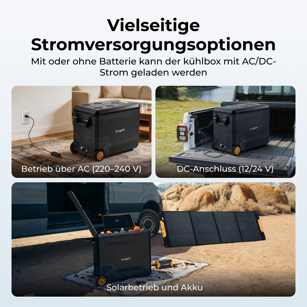 BougeRV Neuer ASPEN S50 12V 47 L tragbarer Kühlschrank (Mit Rollen)