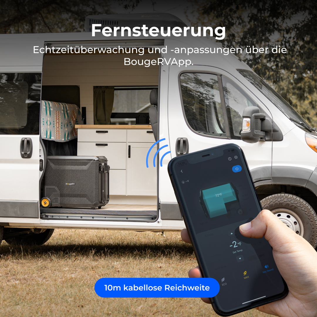 BougeRV Neuer ASPEN S50 12V 47 L tragbarer Kühlschrank (Mit Rollen)