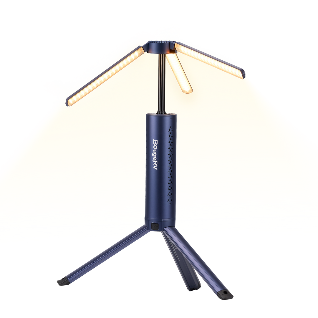 BougeRV Neue T1 tragbare teleskopische Campinglampe (Blau)