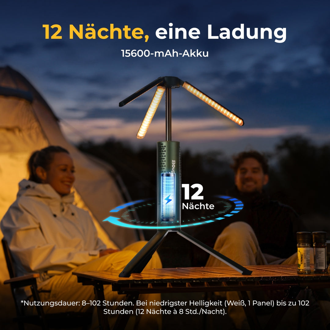 BougeRV Neue T1 tragbare teleskopische Campinglampe (Grün)