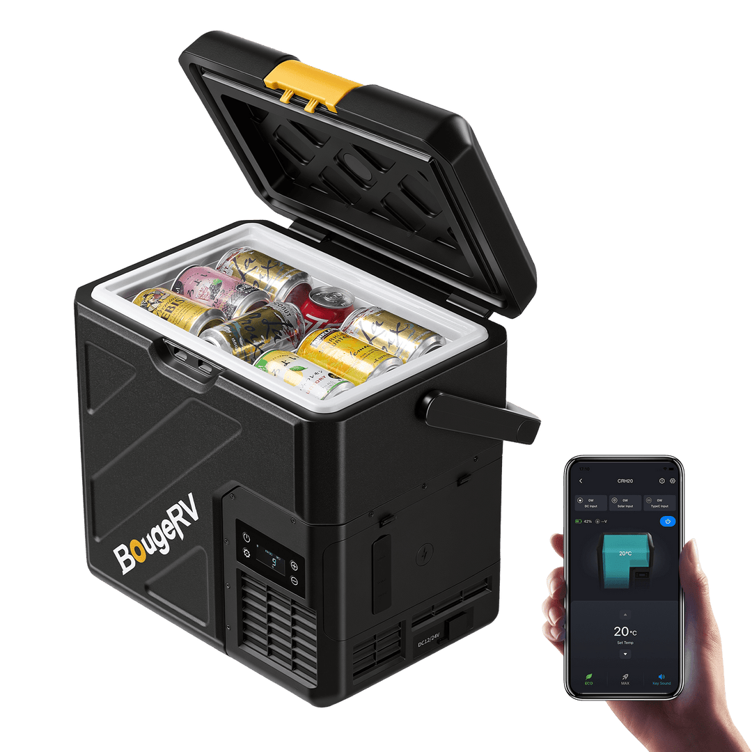 BougeRV Neuer CRH20 20L 12V tragbarer Autokühlschrank mit 240WH Akku