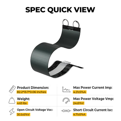 BougeRV Yuma CIGS 100 Wide Flexible Solar Panel (Adhesive Tape)