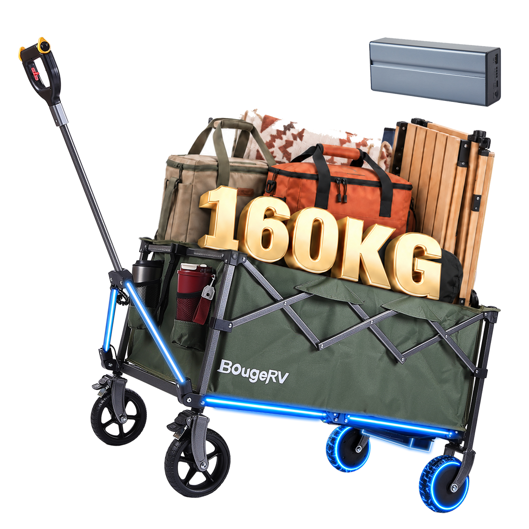 BougeRV LiteRover Faltbarer Elektro-Bollerwagen für Camping (Grün)