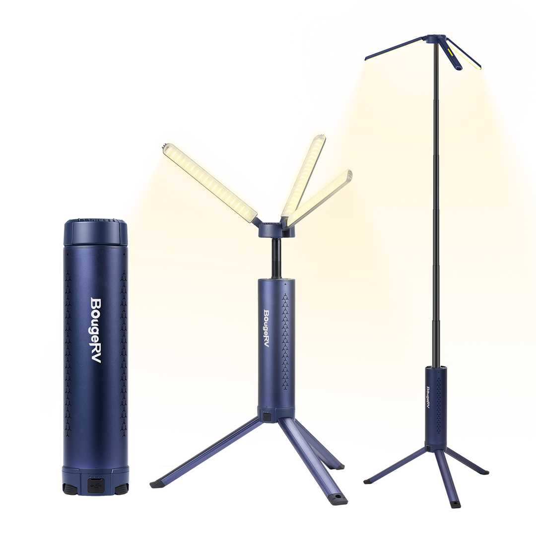 BougeRV Neue T1 tragbare teleskopische Campinglampe (Blau)
