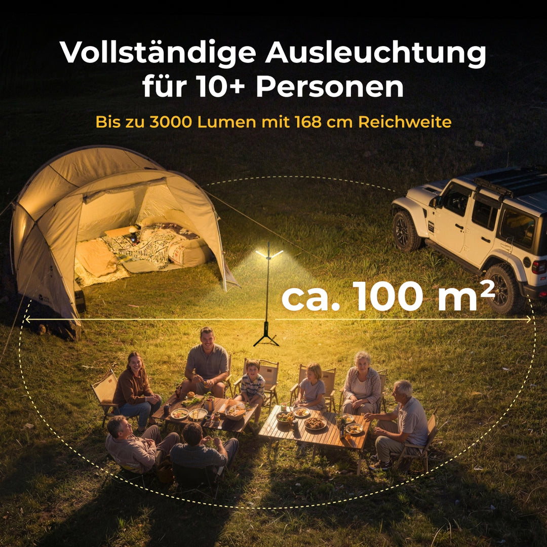 BougeRV Neue T1 tragbare teleskopische Campinglampe (Grün)