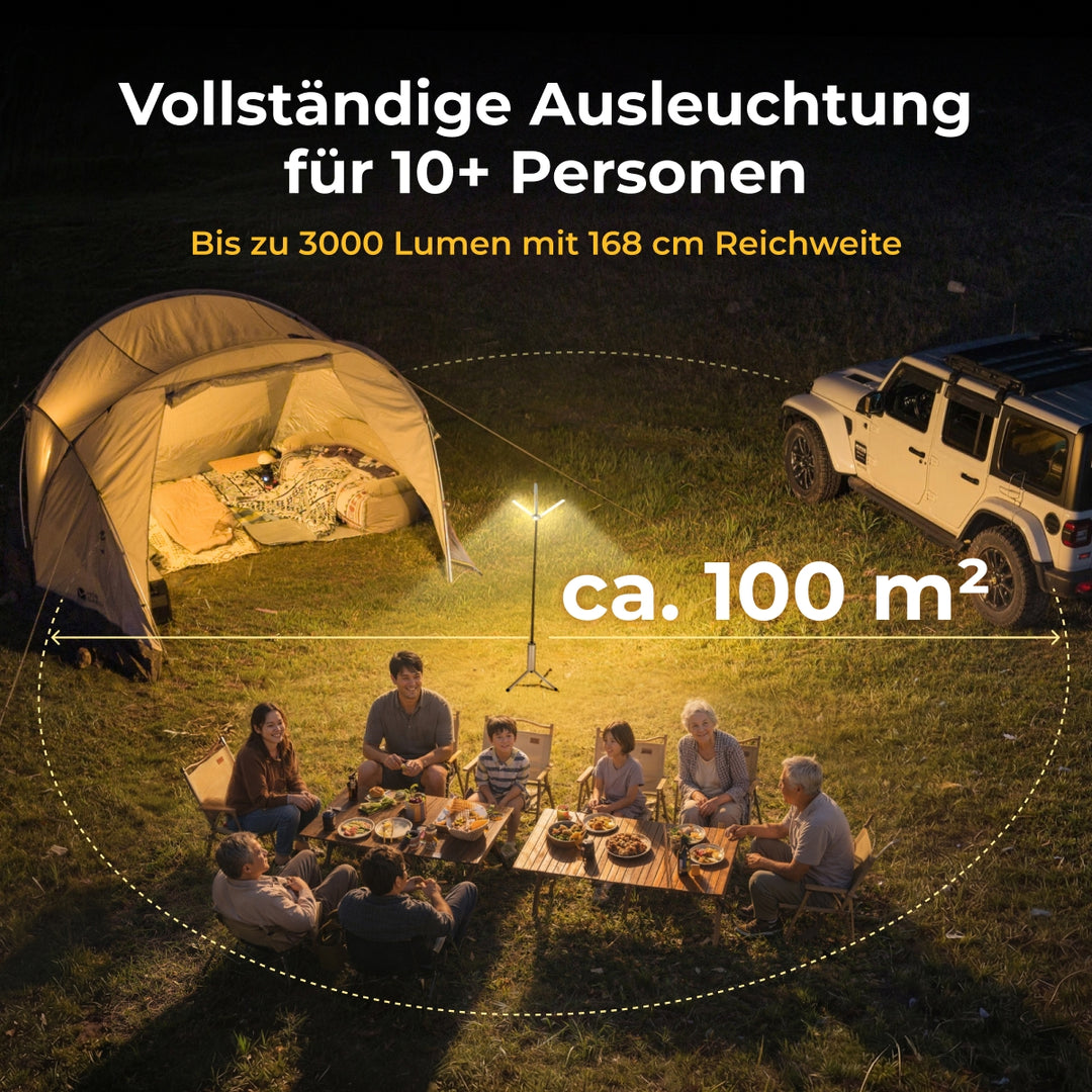 BougeRV Neue T1 tragbare teleskopische Campinglampe (Silber)