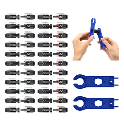 44PCS Solar Connector with Spanners IP67 Waterproof Male/Female - BougeRV