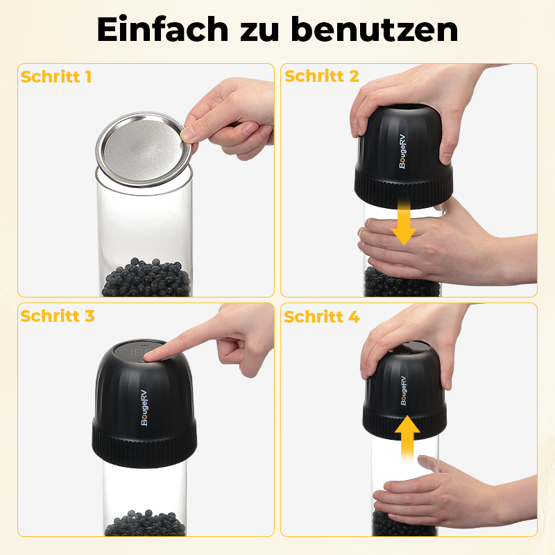 BougeRV Electric Mason Jar Vacuum Sealer Kit für Lebensmittel mit LED Anzeige