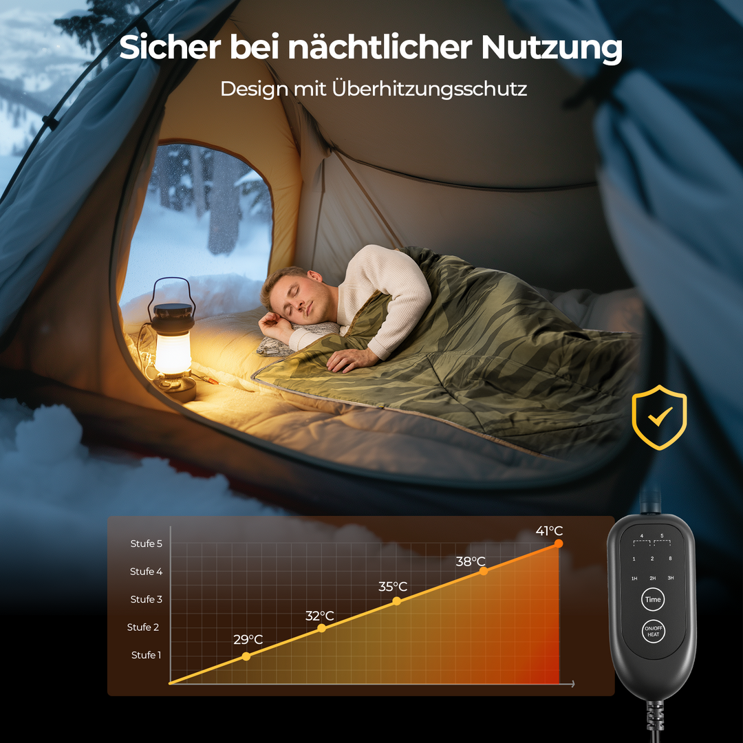 BougeRV 12V tragbare elektrische Decke (Grün)