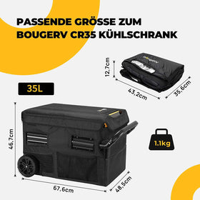 BougeRV 35L 600D Tragtasche für Dual-Zone-Kühlschrank wasserdichte & Kratzfeste
