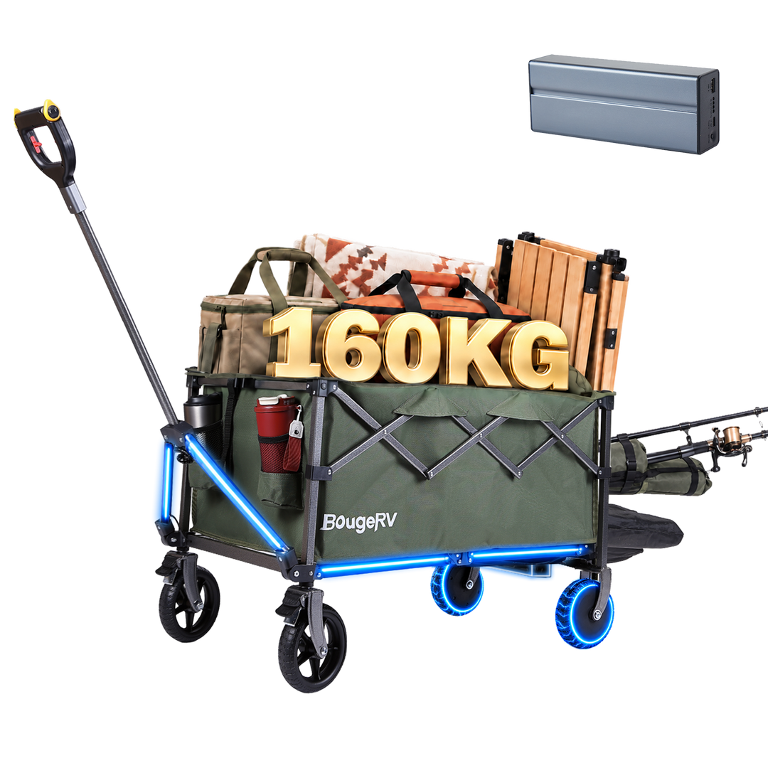 BougeRV LiteRover Faltbarer Elektro-Bollerwagen für Camping (Grün)