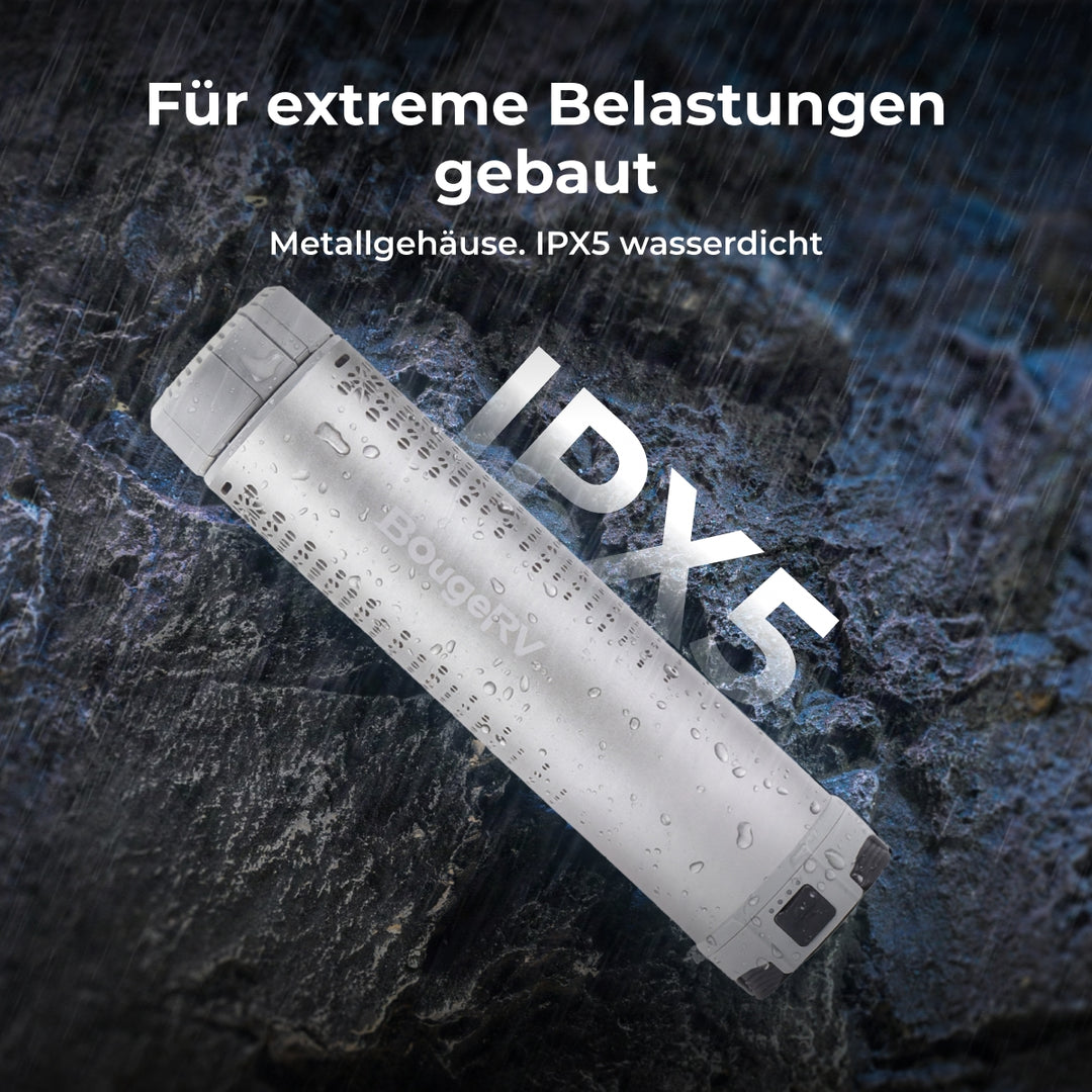 BougeRV Neue T1 tragbare teleskopische Campinglampe (Silber)