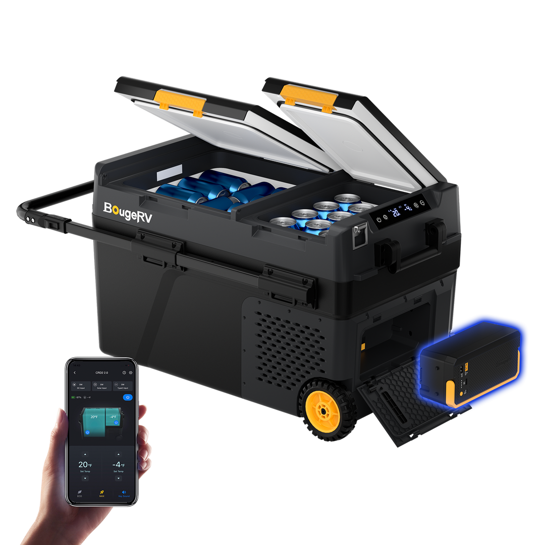 BougeRV CRD2 V2.0 40 L Zwei Zonen Doppeltür Kompressor Kühlbox Auto