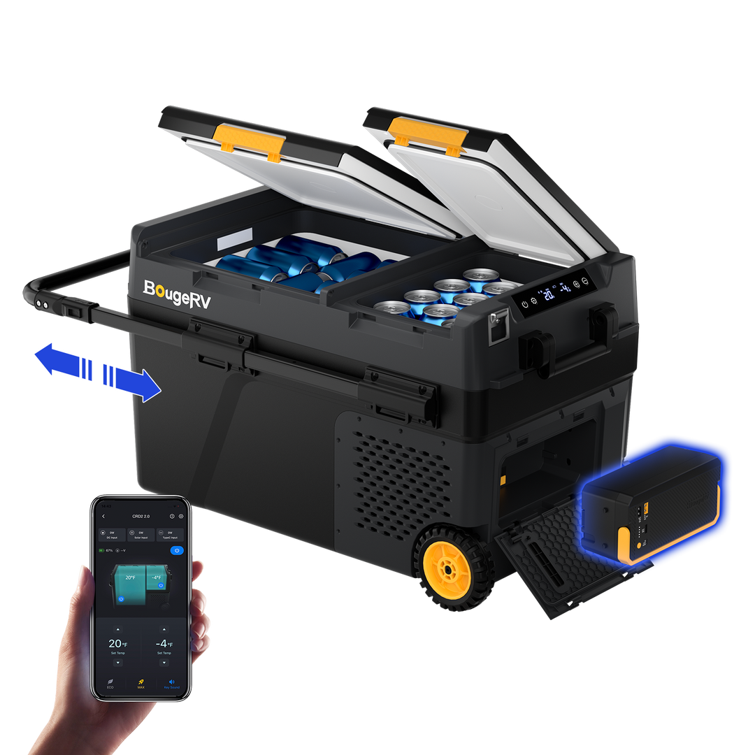 BougeRV CRD2 V2.0 40 L Zwei Zonen Doppeltür Kompressor Kühlbox Auto