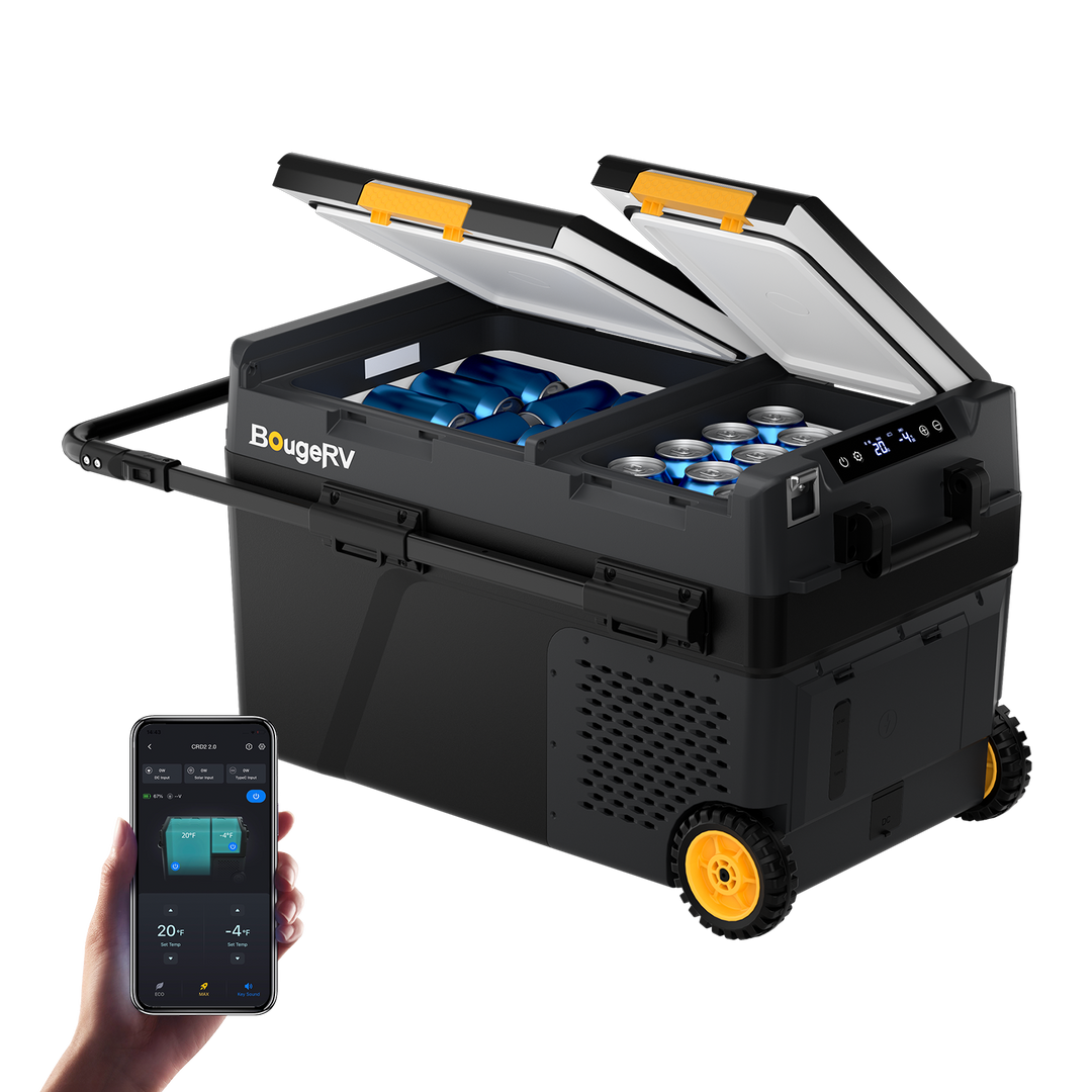 BougeRV CRD2 V2.0 40 L Zwei Zonen Doppeltür Kompressor Kühlbox Auto