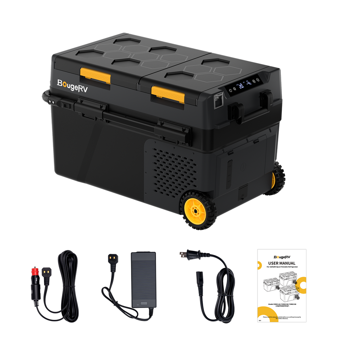BougeRV CRD2 V2.0 40 L Zwei Zonen Doppeltür Kompressor Kühlbox Auto