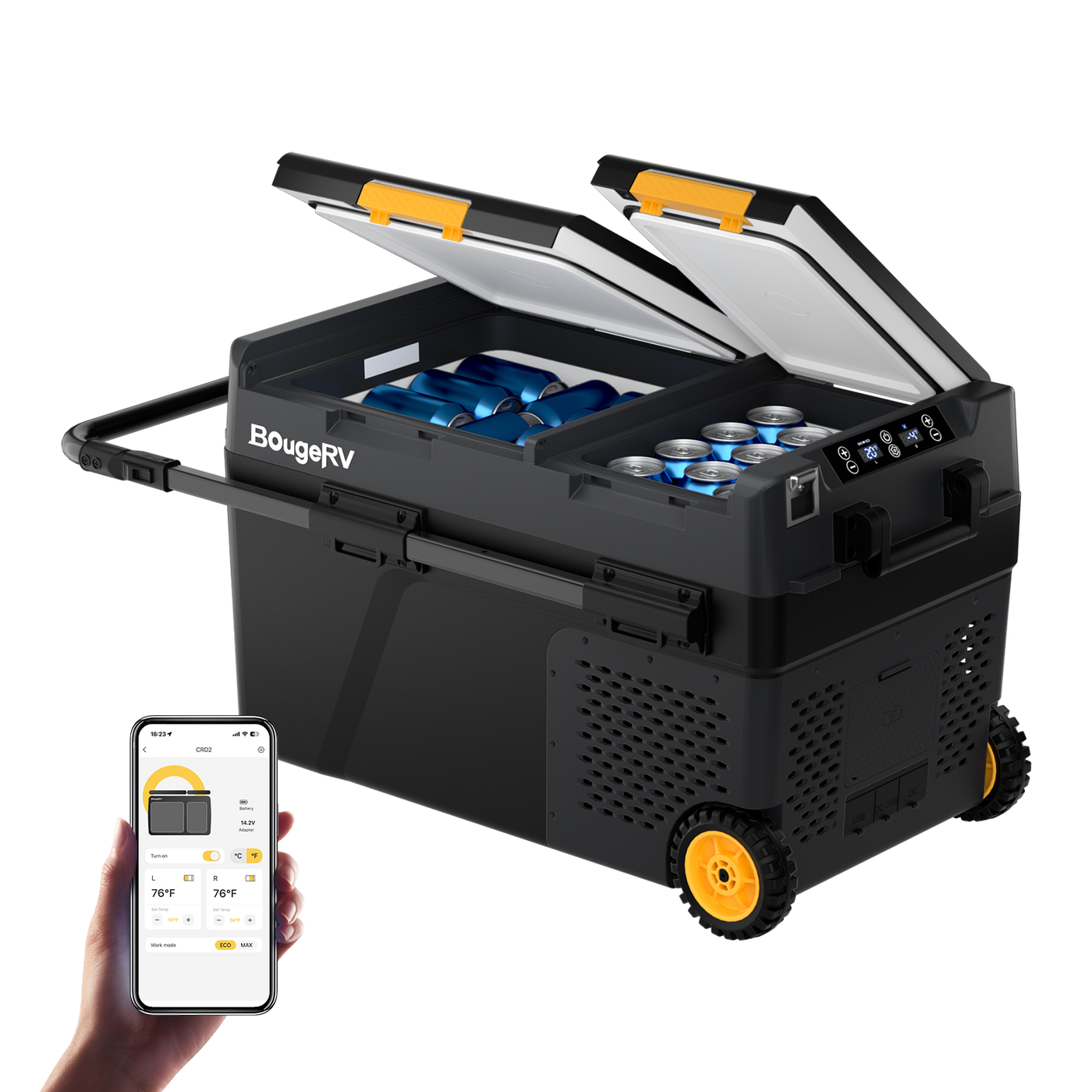 <tc>BougeRV CRD2 40L de dos zonas de doble puerta del compresor nevera coche</tc>