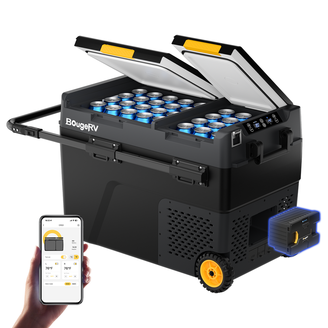 BougeRV CRD2 49L Zwei Zonen Doppeltür Kompressor Kühlbox Auto