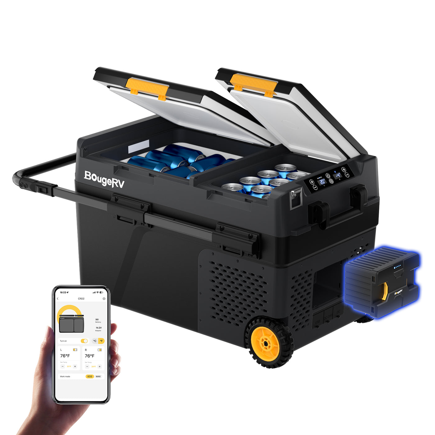 <tc>BougeRV CRD2 40L de dos zonas de doble puerta del compresor nevera coche</tc>