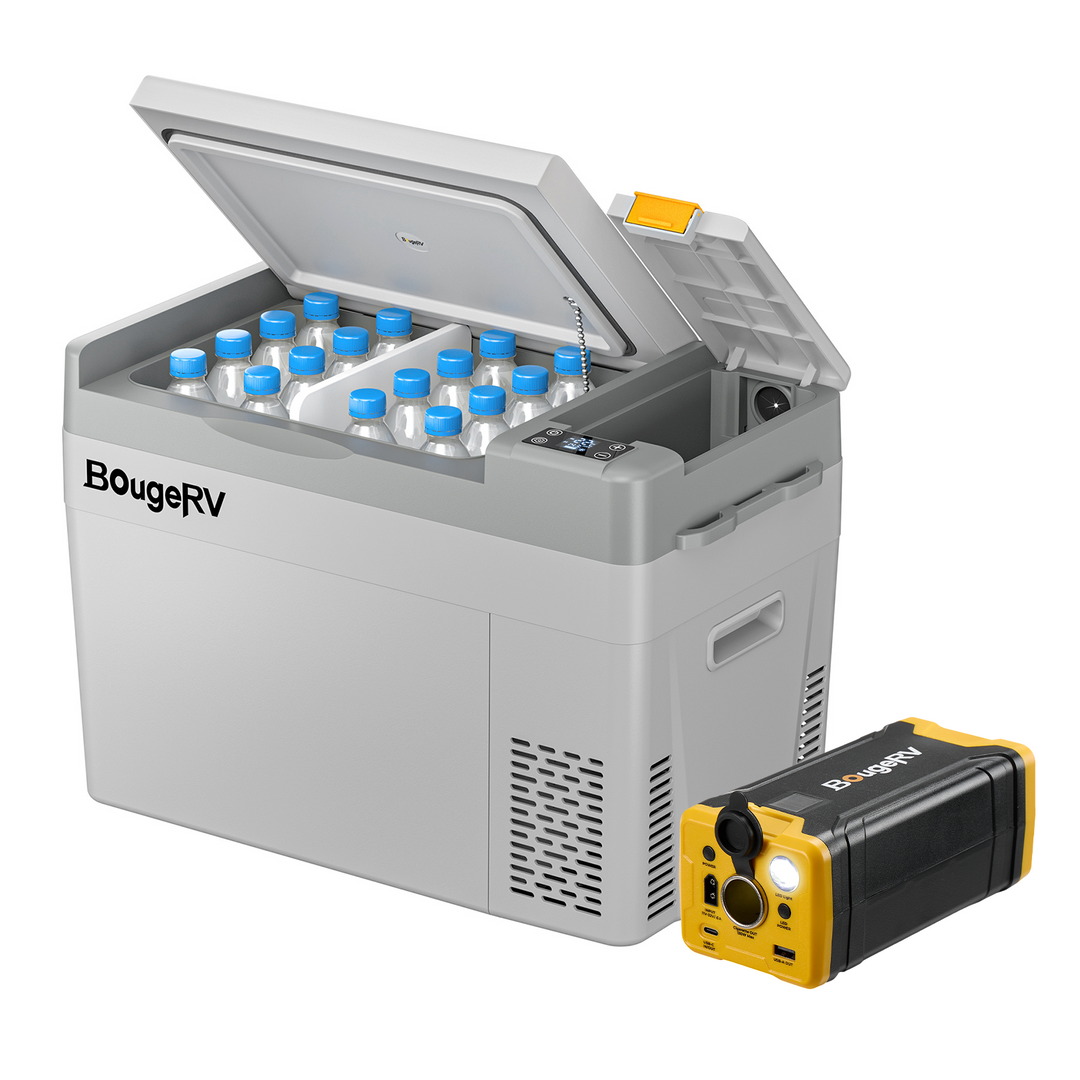 BougeRV CRPRO 29 Liter 12V Tragbarer Auto Kühlschrank Weiß