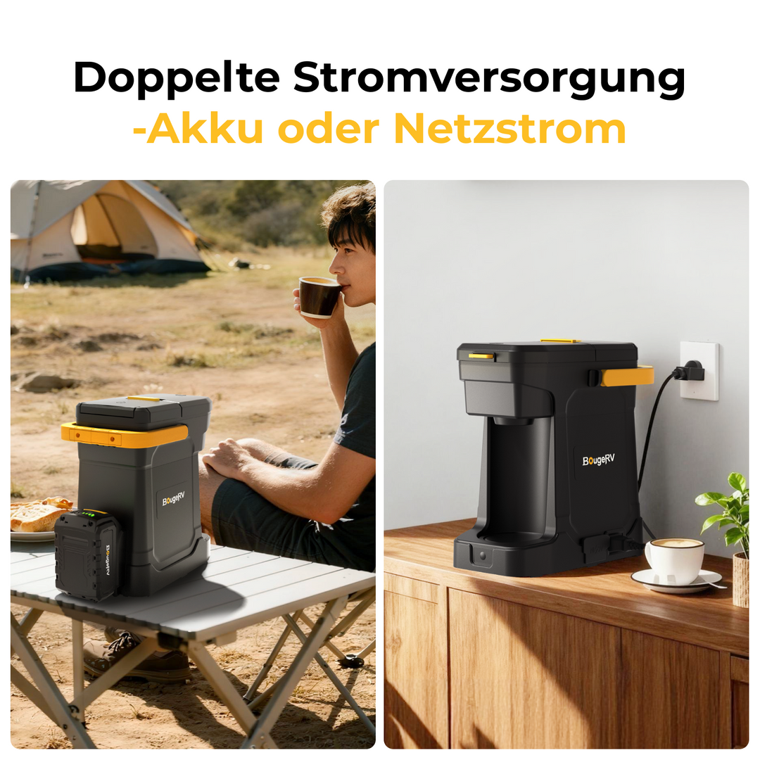 kaffeemaschine zelten BougeRV mobile Kaffeemaschine mit 144Wh Akku – BougeRV Germany