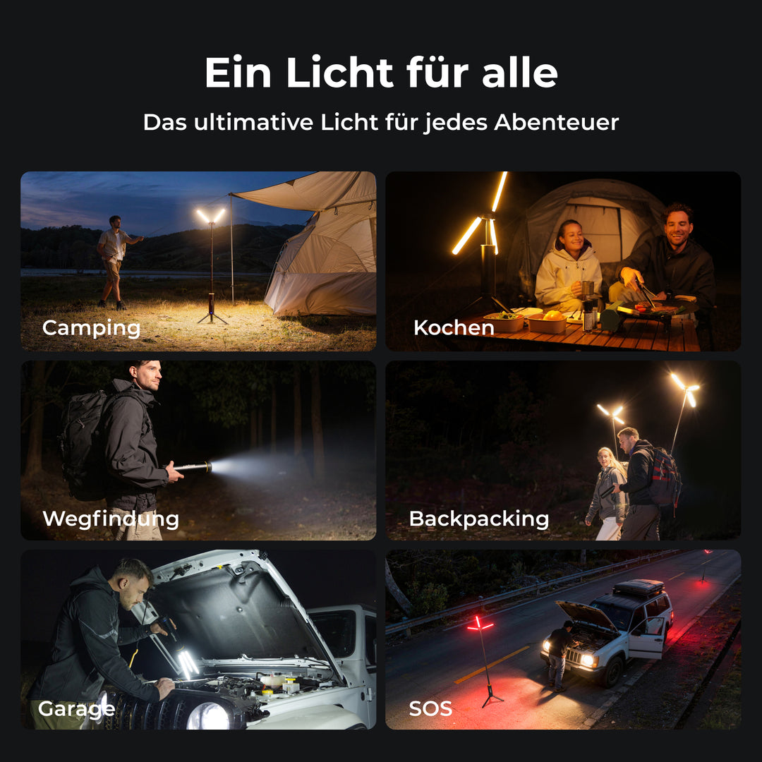 BougeRV Neue T1 tragbare teleskopische Campinglampe