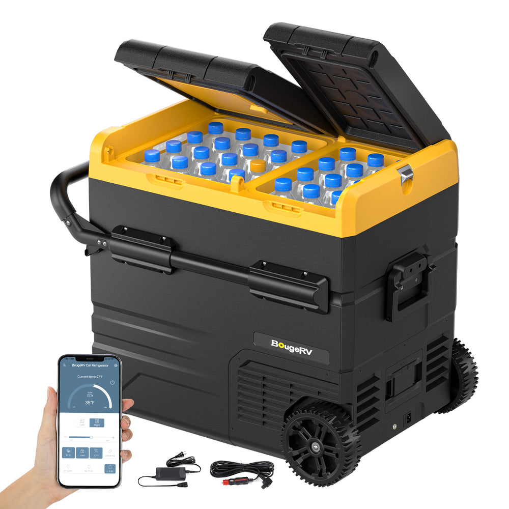 BougeRV CRD 55L 12V Zwei Zonen Doppeltür Kompressor Kühlbox Auto