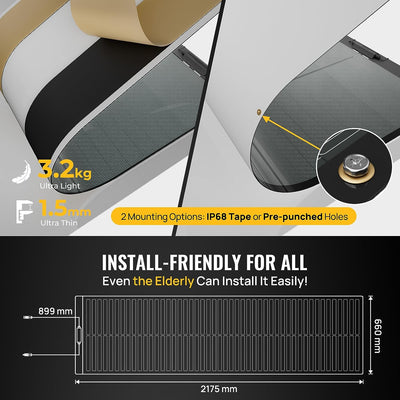 200W CIGS Flexibles Solarpanel (Klebeband) with 40A Solar-Laderegler