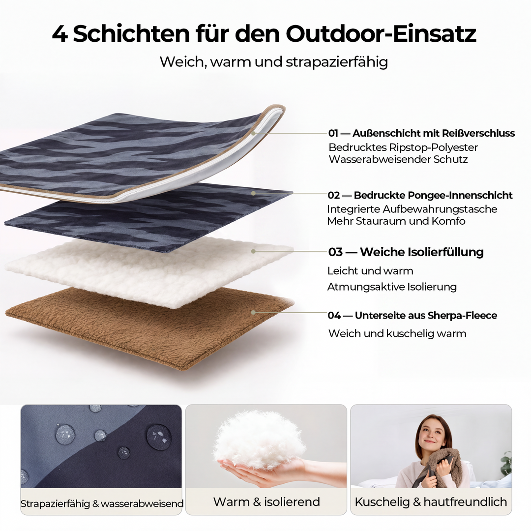 BougeRV 12V tragbare elektrische Decke (Blau)