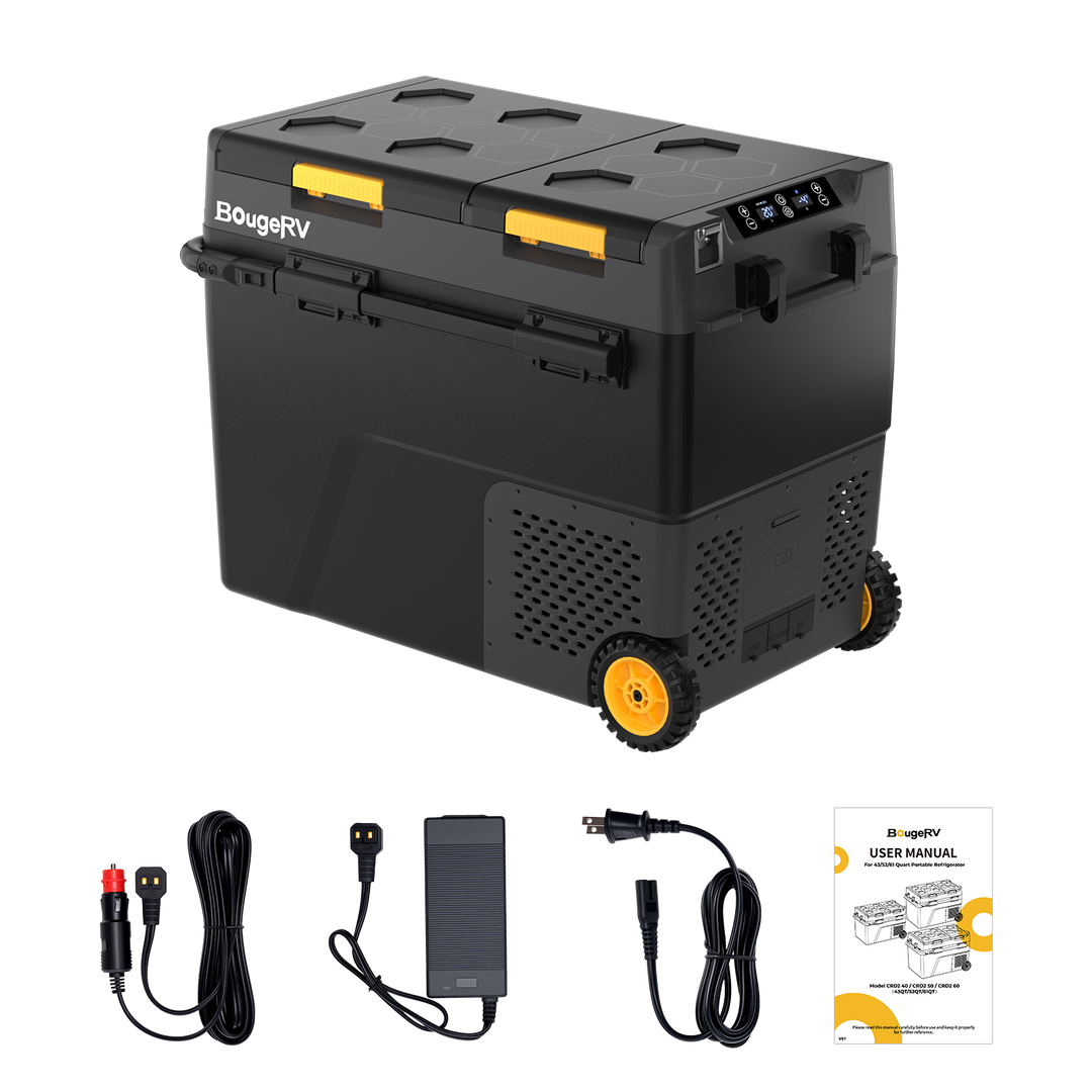 BougeRV CRD2 57L Zwei Zonen Doppeltür Kompressor Kühlbox Auto