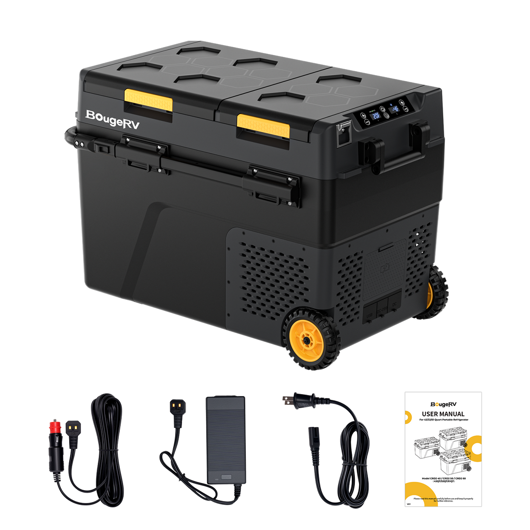 BougeRV CRD2 49L Zwei Zonen Doppeltür Kompressor Kühlbox Auto