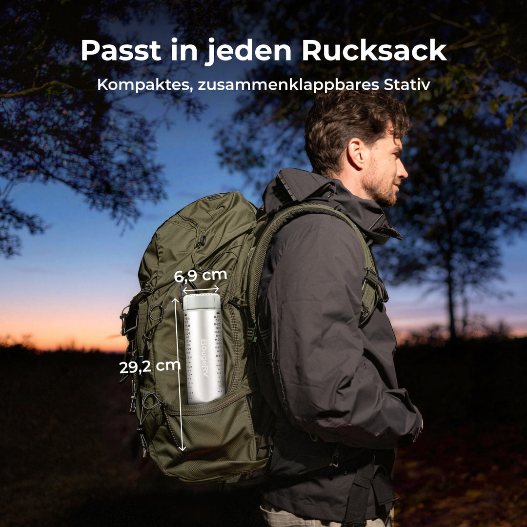 BougeRV Neue T1 tragbare teleskopische Campinglampe (Silber)