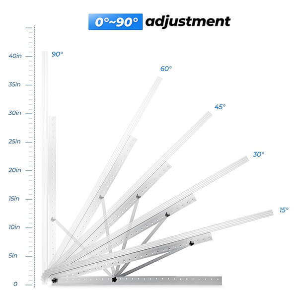 BougeRV Verstellbare Solarpanel-Neigungsmontagewinkel (für 41 Zoll / 104 cm)