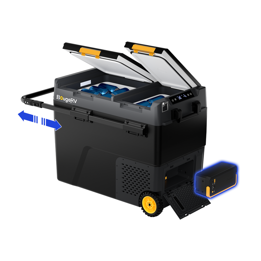 BougeRV CRD2 V2.0 57L Zwei Zonen Doppeltür Kompressor Kühlbox Auto