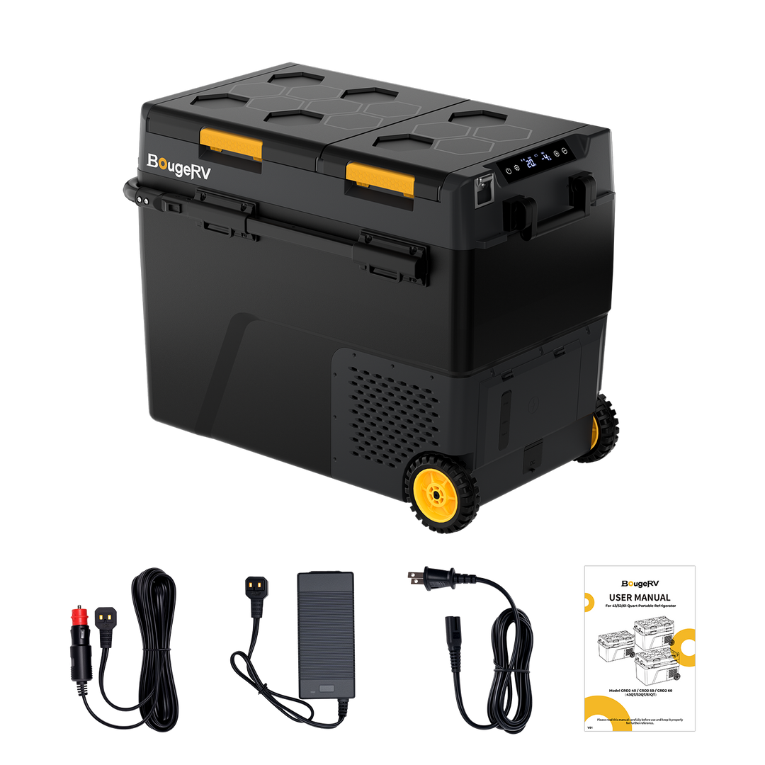 BougeRV CRD2 V2.0 57L Zwei Zonen Doppeltür Kompressor Kühlbox Auto