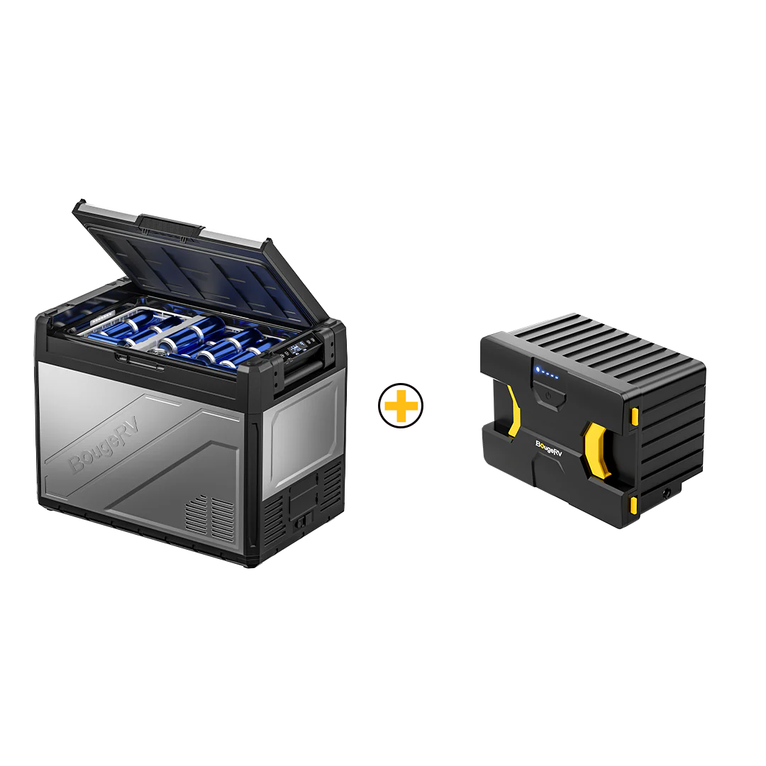 BougeRV Rocky2 65L Zwei Zonen 12V Kompressor Kühlbox Auto, Tragbarer Kühlschrank