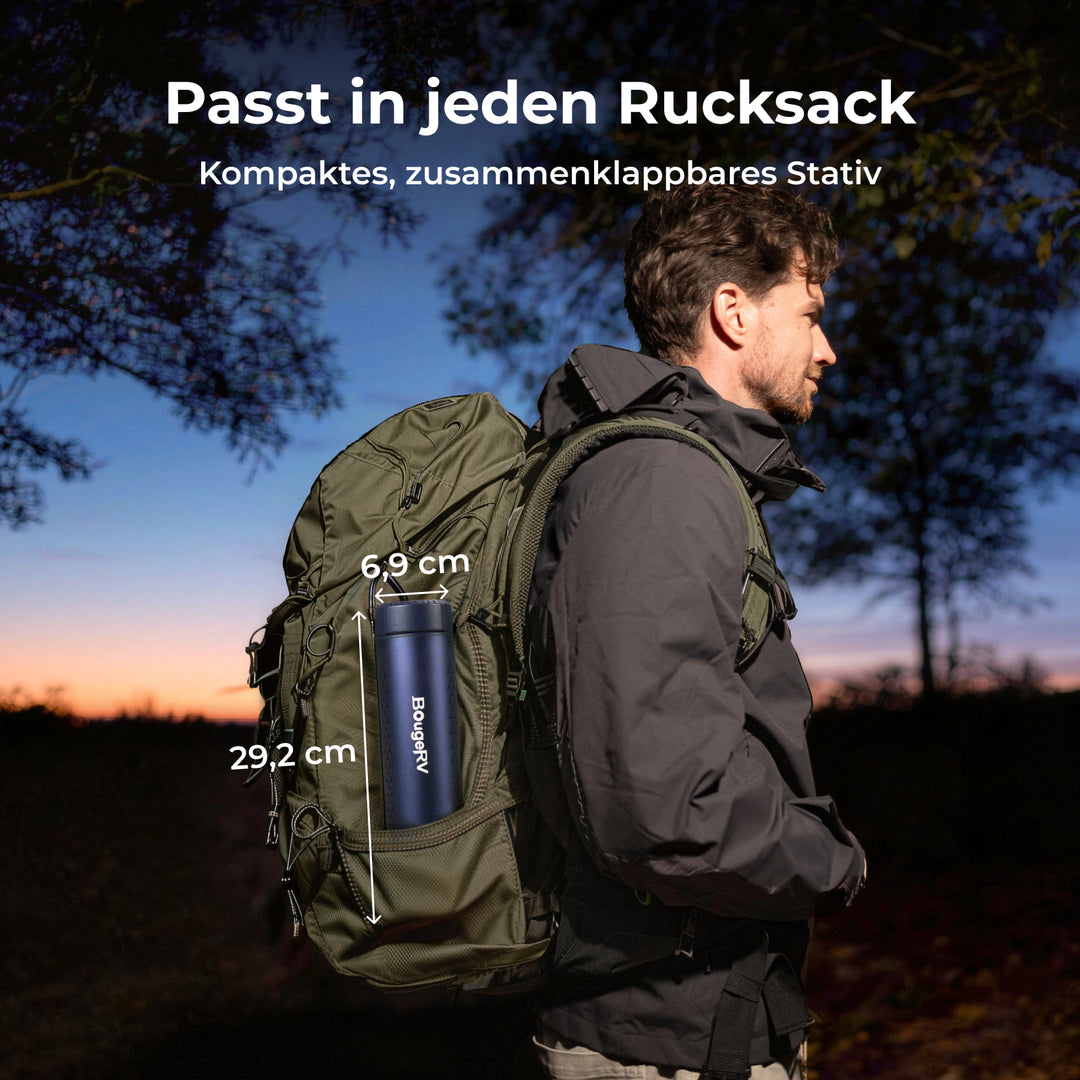 BougeRV Neue T1 tragbare teleskopische Campinglampe (Blau)
