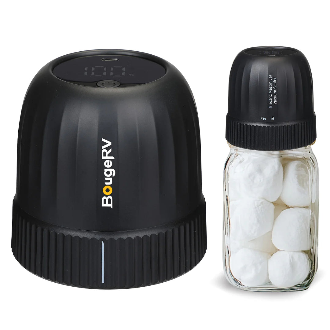 BougeRV Electric Mason Jar Vacuum Sealer Kit für Lebensmittel mit LED Anzeige