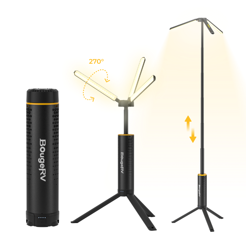 BougeRV Neue T1 tragbare teleskopische Campinglampe