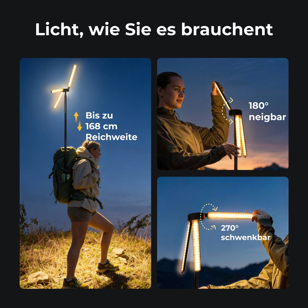 BougeRV Neue T1 tragbare teleskopische Campinglampe (Grün)
