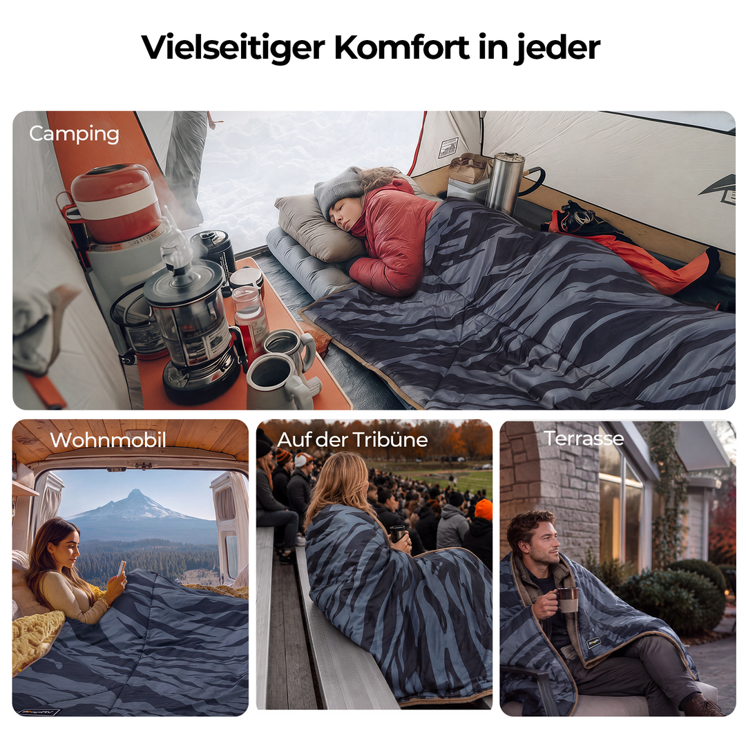 BougeRV 12V tragbare elektrische Decke (Blau)