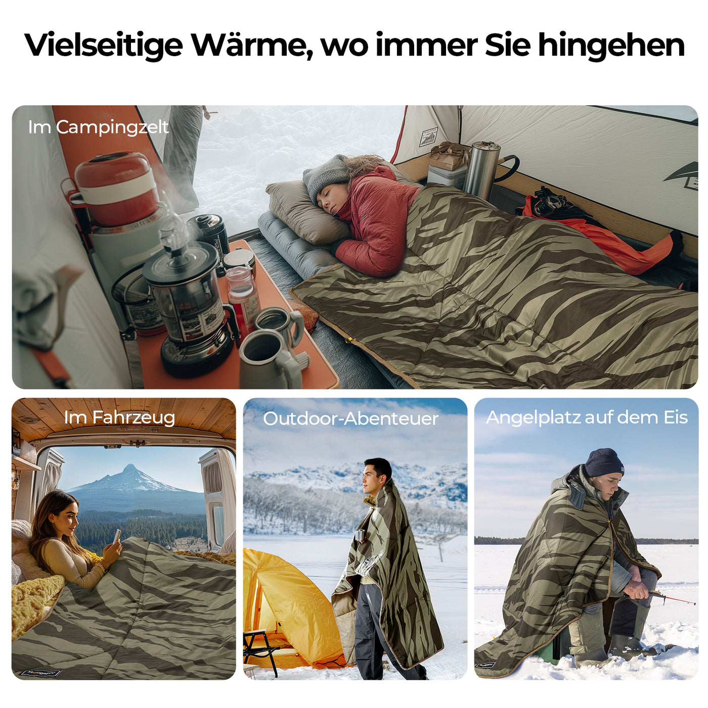 BougeRV 12V tragbare elektrische Decke (Grün)