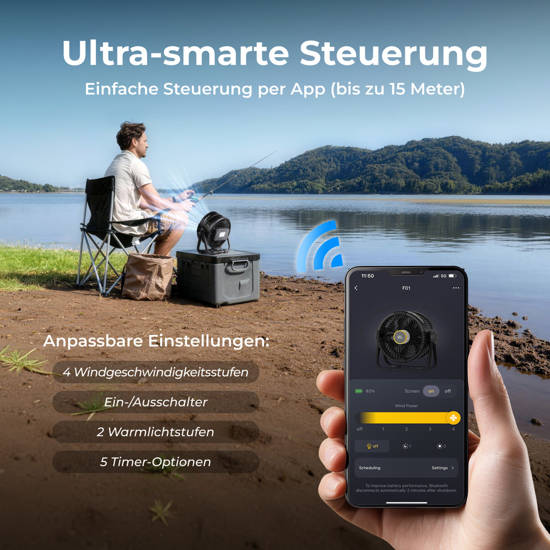 BougeRV F01 Tragbarer Außenventilator